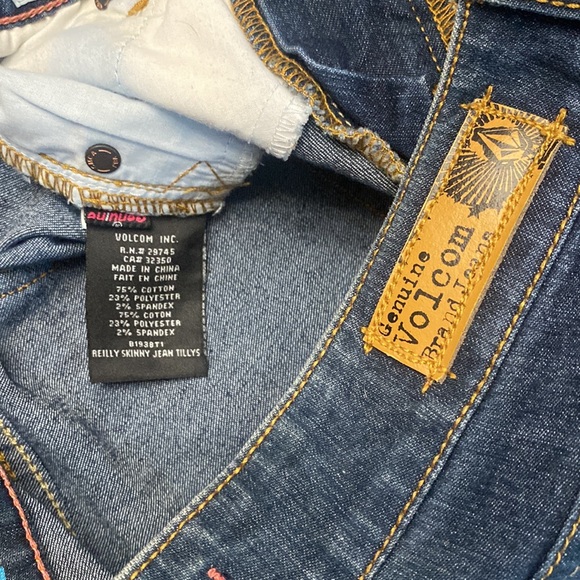 Volcom Dark Wash Reilly Skinny Jeans - Picture 7 of 8